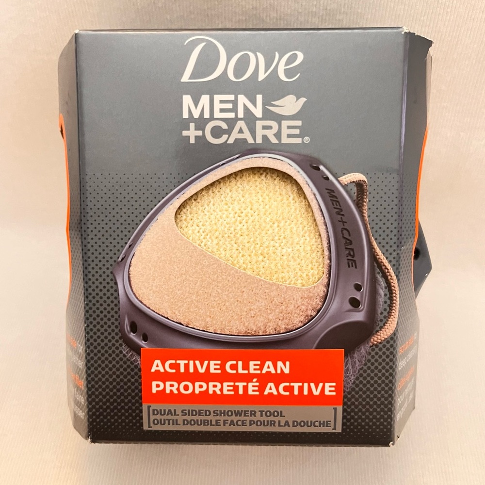 Dove Men+ Care Dual Sided Shower Tool Cleanse and Exfoliate for a Deeper Clean